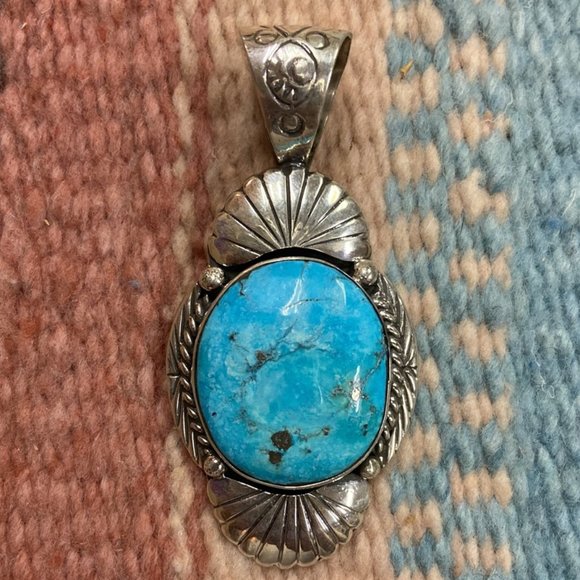 Sleeping Beauty Turquoise Pendant #3474 - Picture 2 of 3